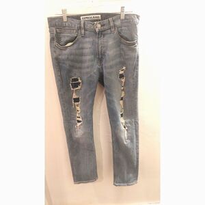 Express Jeans Slim Skinny Distressed Stretch Denim Mens 32x30 Light Wash Ripped